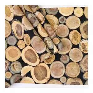 Papier peint imprimé bûches