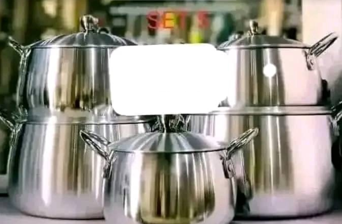 A set of pots, steel