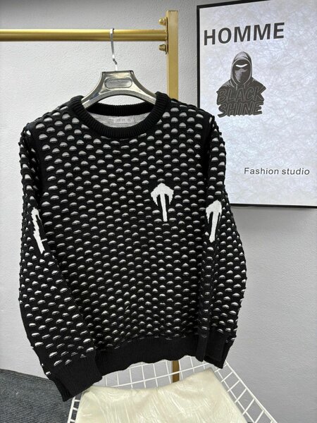 Pull Homme Maille Noire Style Urbain