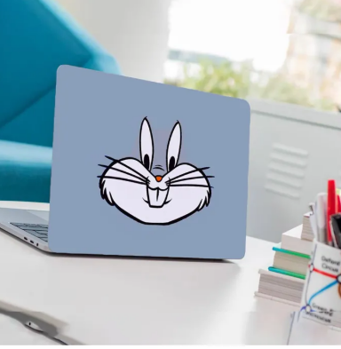Bunny Face Laptop Back Skin-Laptop Skin Vinyl Sticker Decal, 13 13.3 14.6 15 15.4 15.6 inch Laptop Skin Sticker Cover For All Laptops