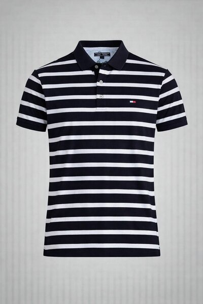 Polo rayé en coton chic