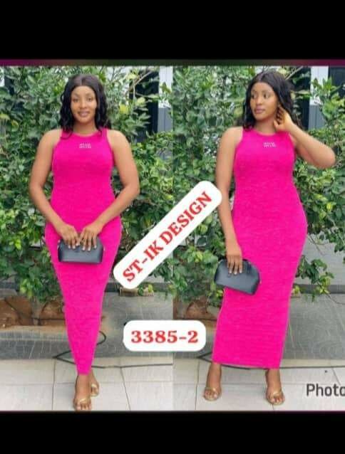 Robe longue rose élégante