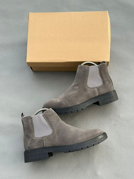 Bottes Chelsea en daim gris