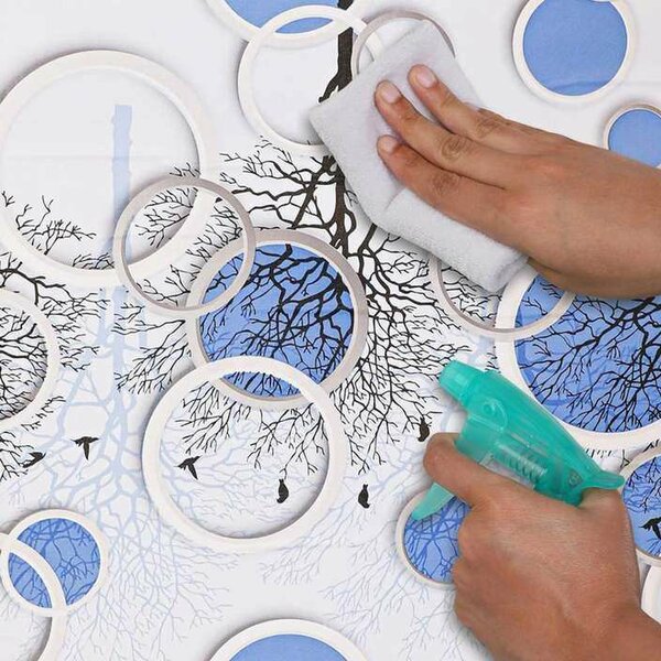 Autocollant mural 3D Blue Tree