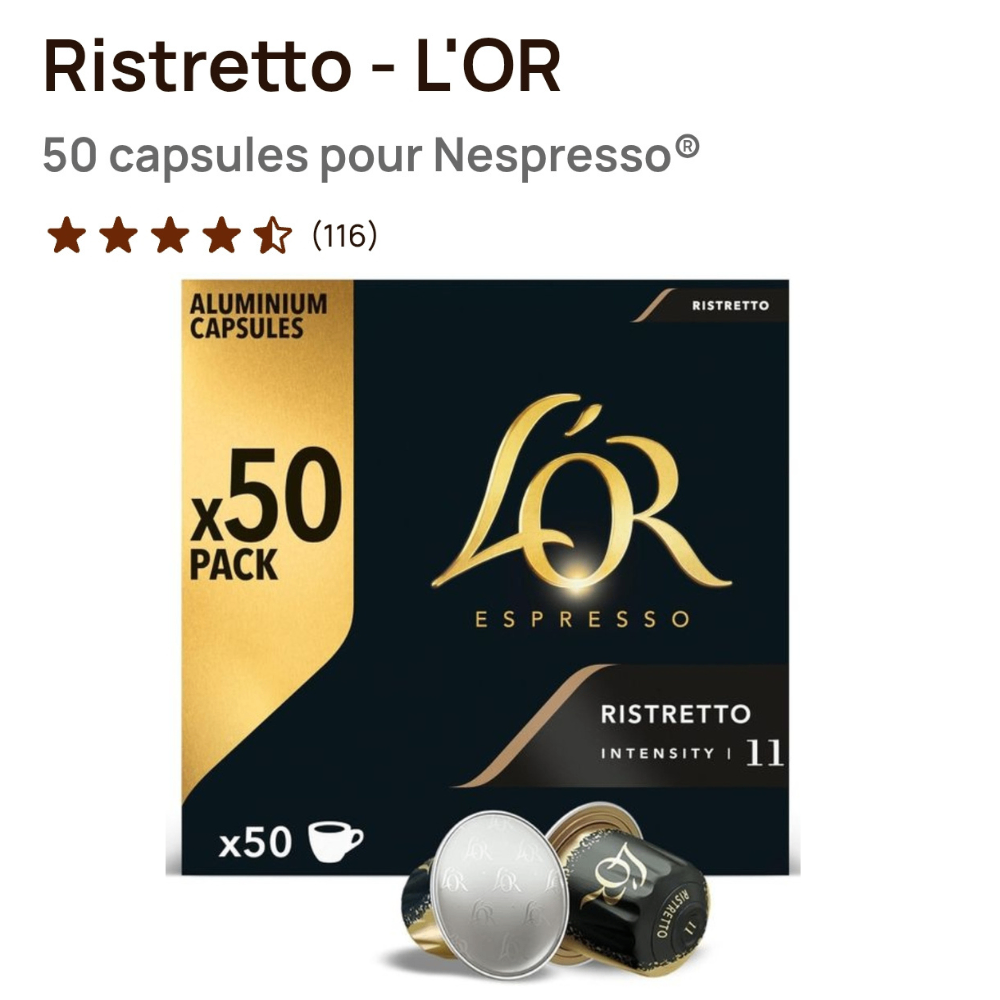 Capsules Ristretto L'OR