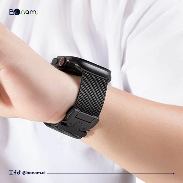 Bracelet milanais noir 42-49mm