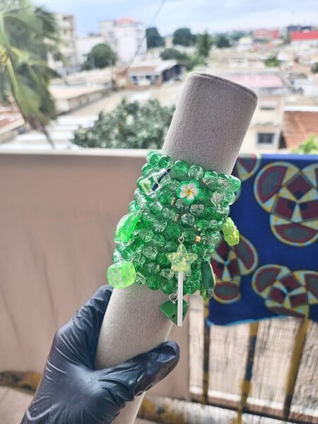 Bracelet perles vertes 3a1000f