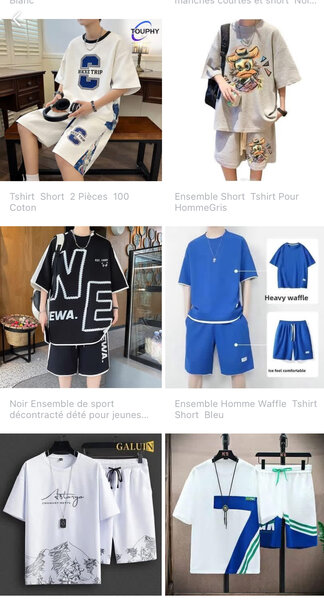 Ensemble T-shirt et Short Homme