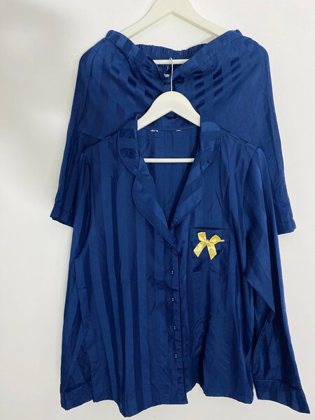 Chemisier bleu à rayures