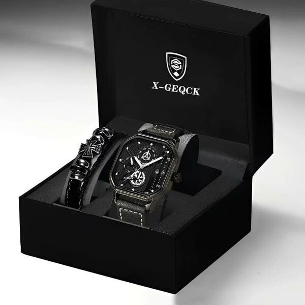 Montre X-GEQCK pour homme, noir