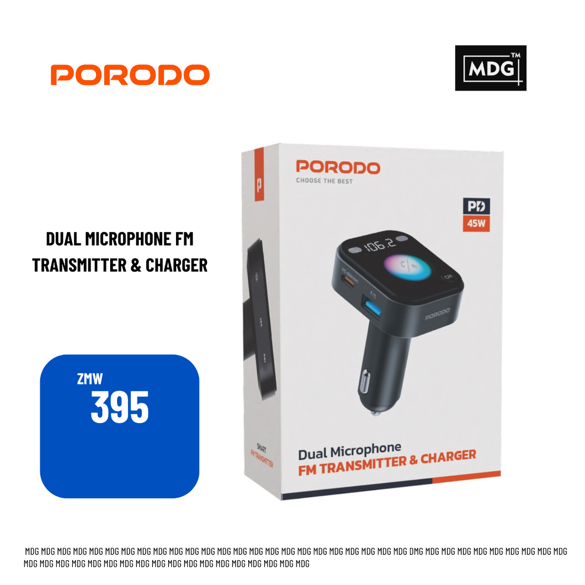 Dual Microphone FM Transmitter and Charger