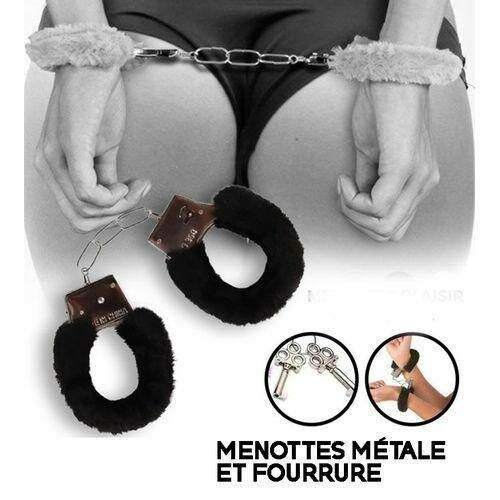 Menottes en métal et fourrure
