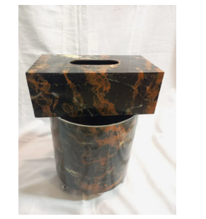 PVC Sheet Tiles Color Wooden Round Dust Bin Set