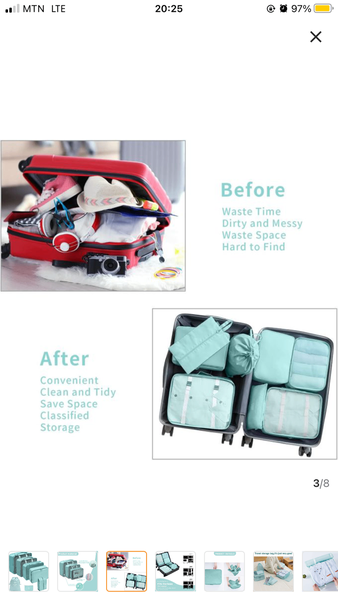 7pcs travel bag organiser