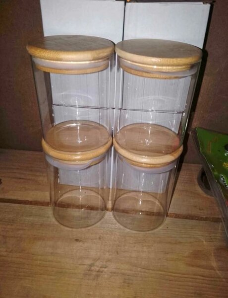 Glass storage jar 4 pieces
