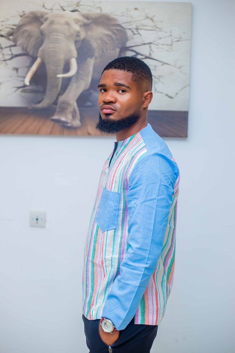 Chemise lin rayée multicolore