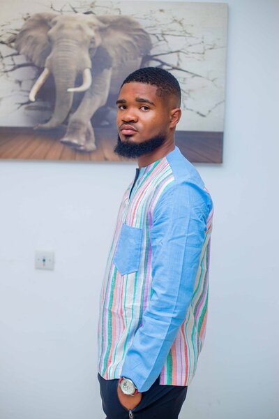 Chemise lin rayée multicolore