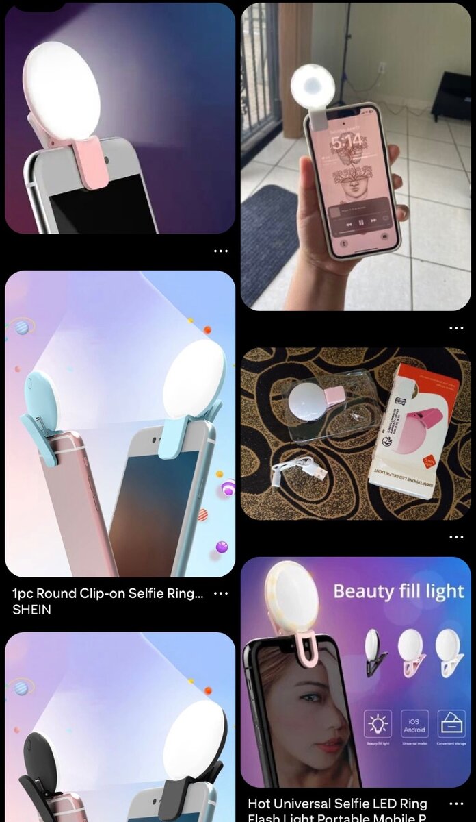 Anneau LED Selfie Clip