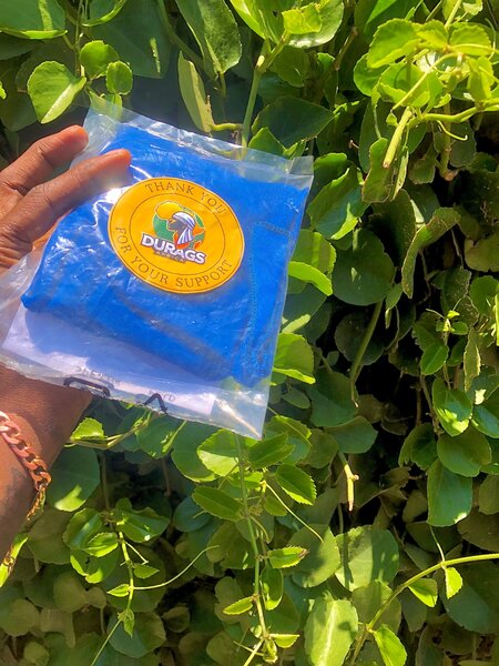 Blue silk durag