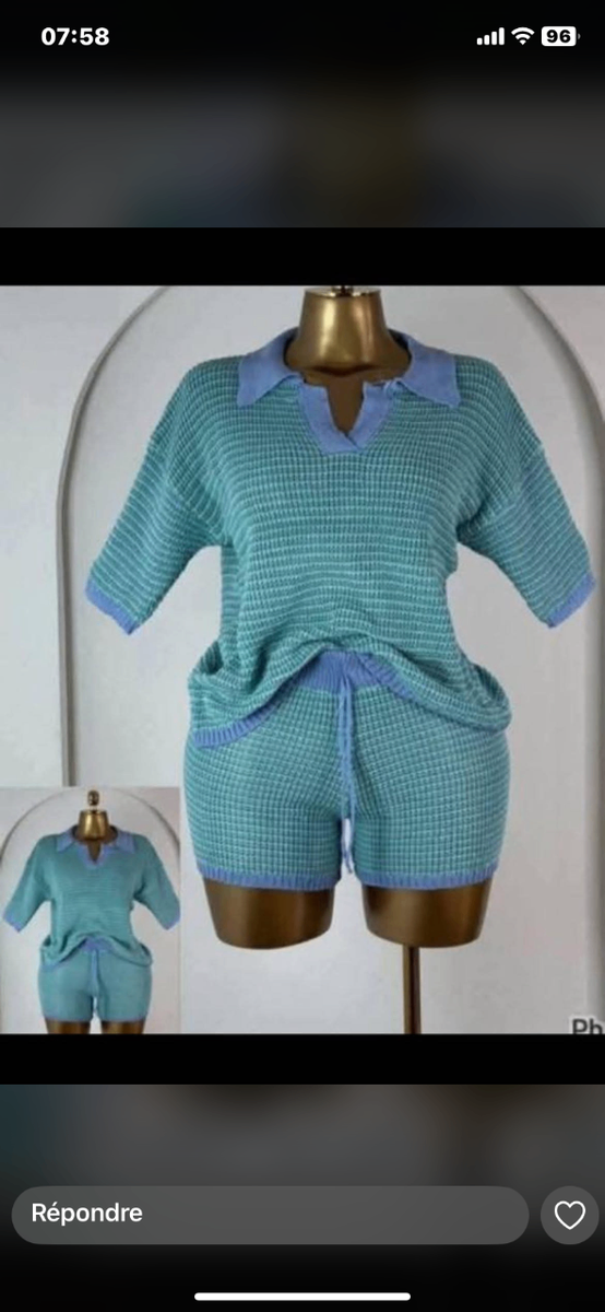 Ensemble fille rayé confortable