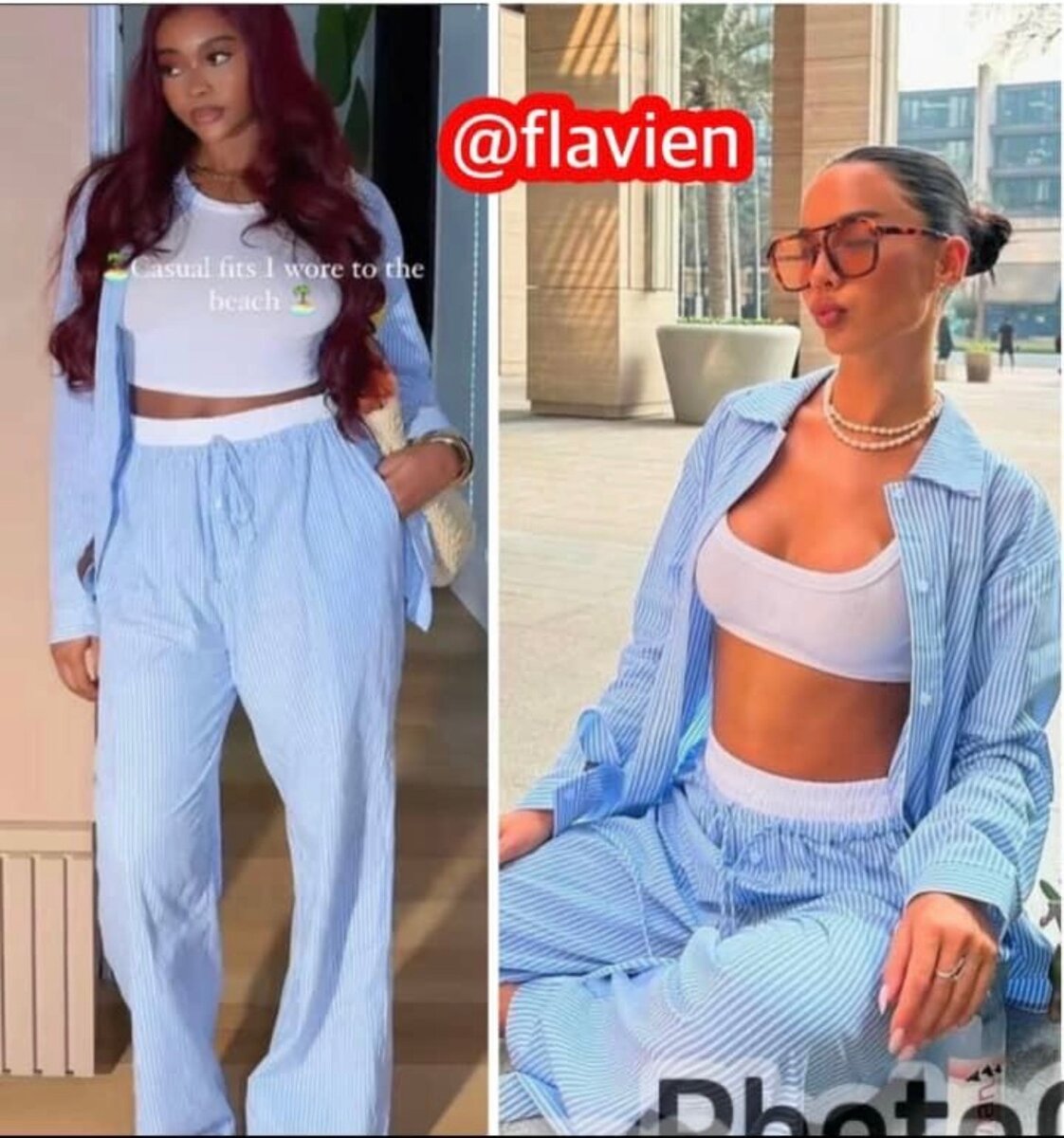 Ensemble décontracté rayé