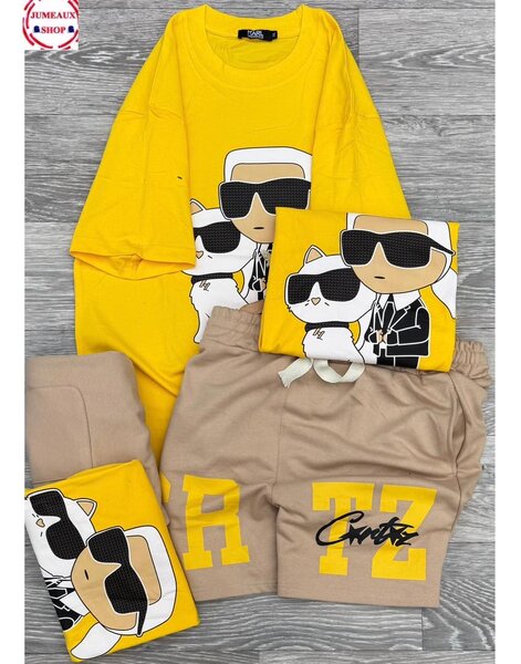 Ensemble T-shirt et Short Jaune