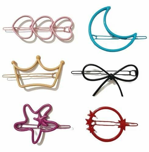 Pack of 2 colourful metal hair clips