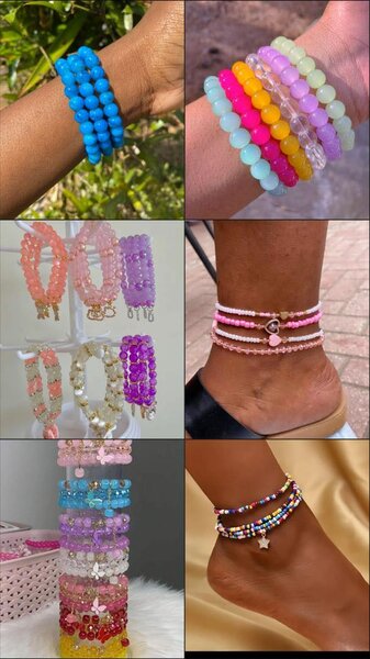 Bracelets en perles colorées