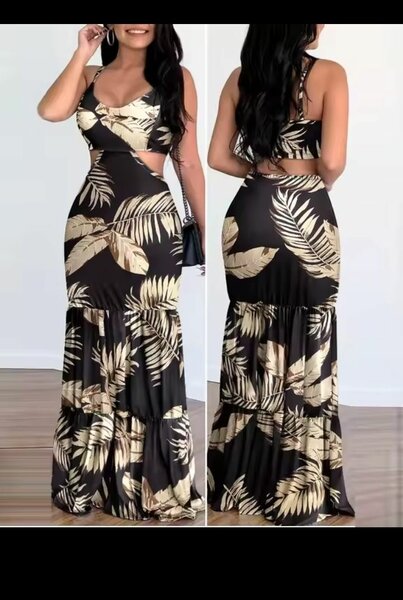 Robe longue tropicale été femme