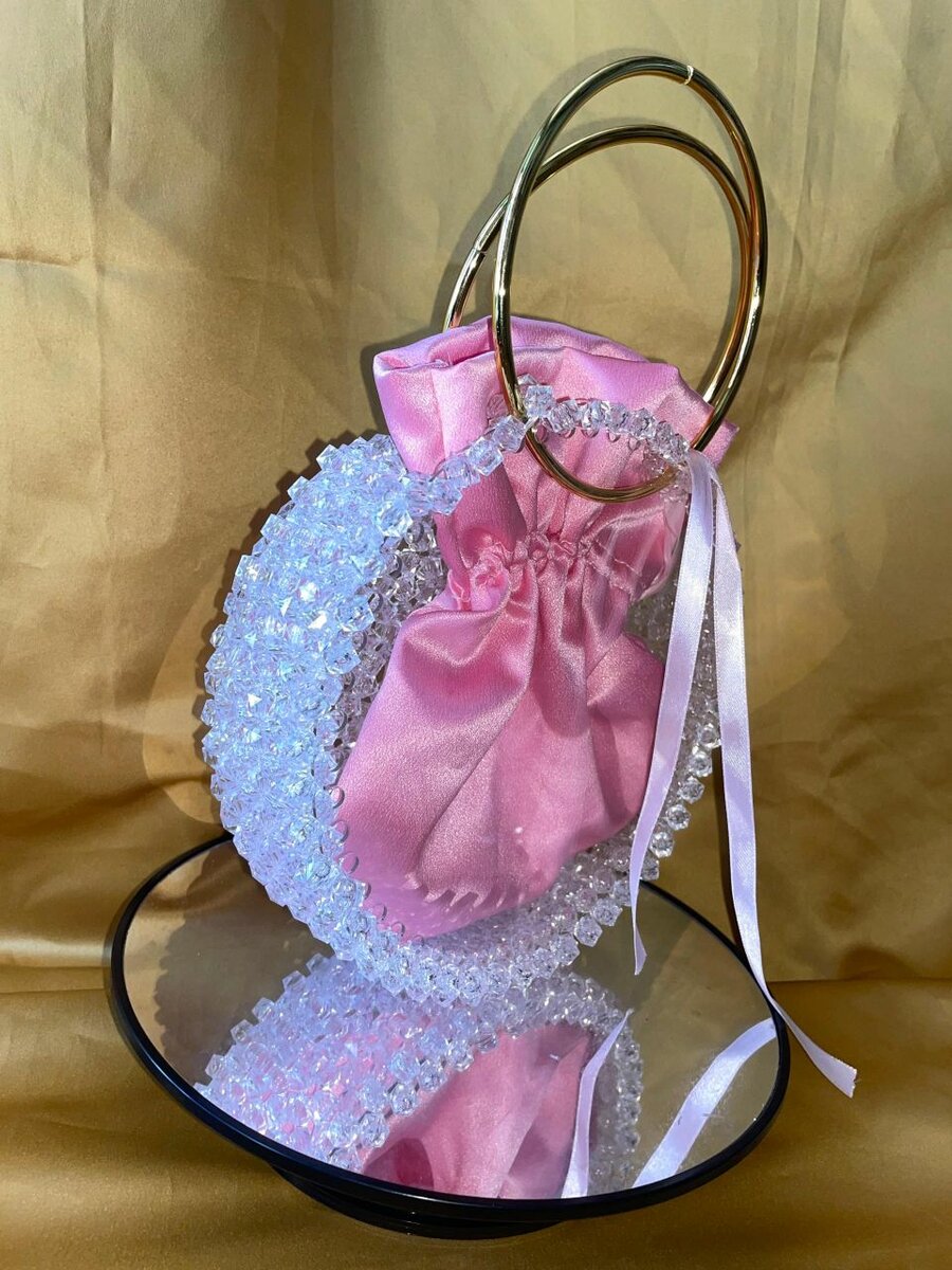 Sac à main cristal rose chic