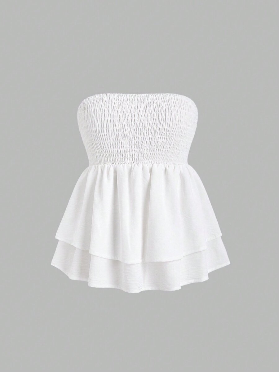 Top bandeau blanc femme