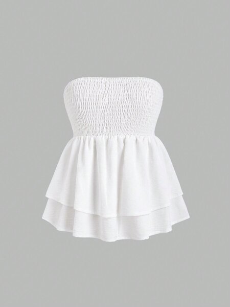 Top bandeau blanc femme