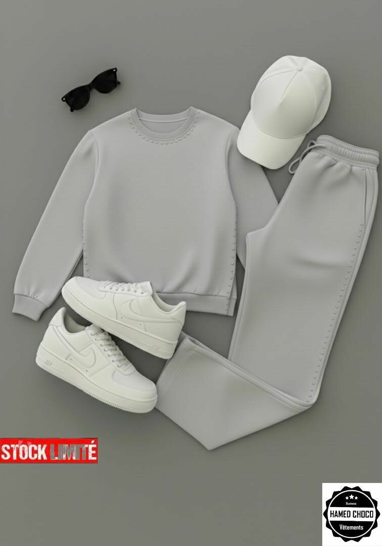 Ensemble de Sport Gris Unisexe