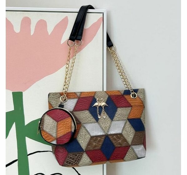 Sac à main coloré géométrique