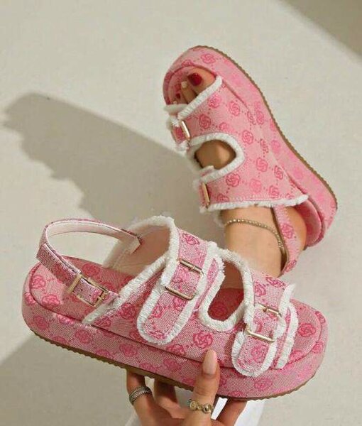 Sandales roses confortables