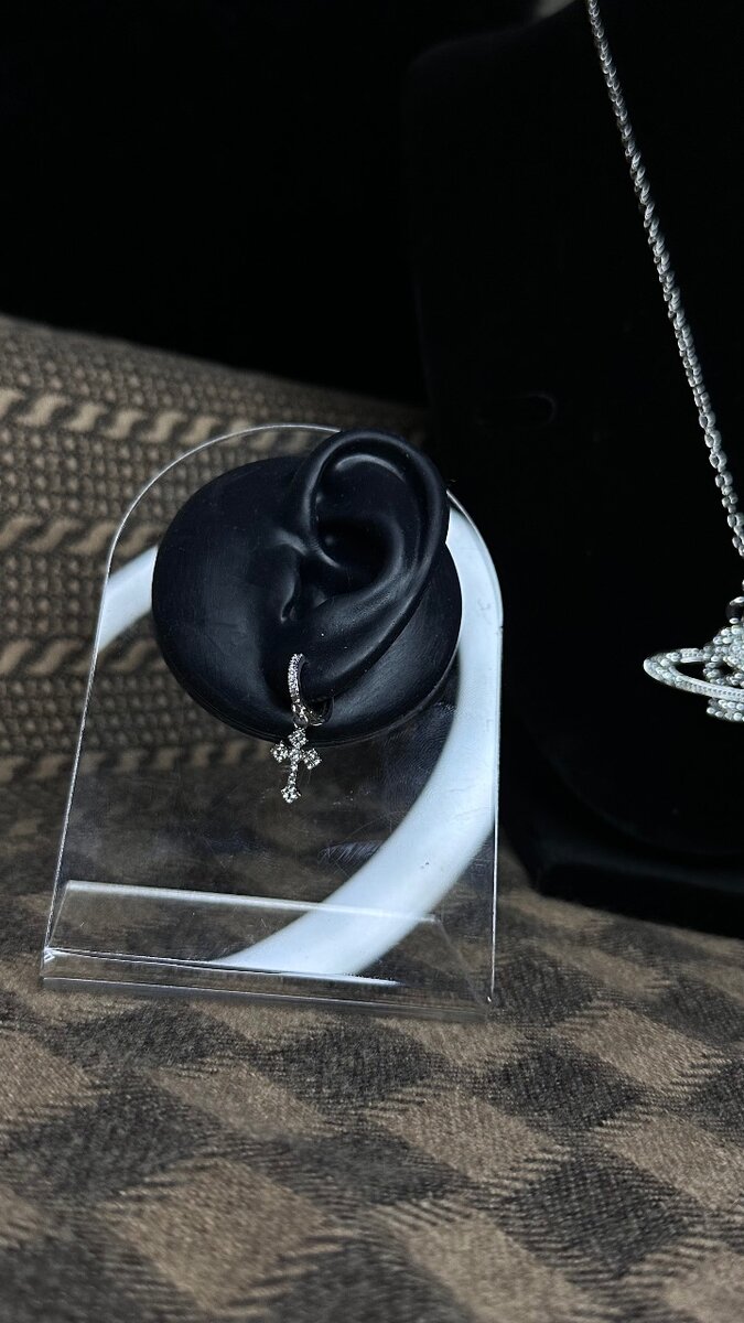 Boucles d'oreilles croix argent