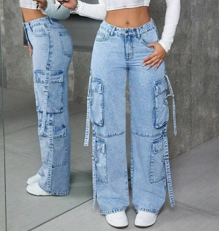 Jean cargo tendance pour femmes