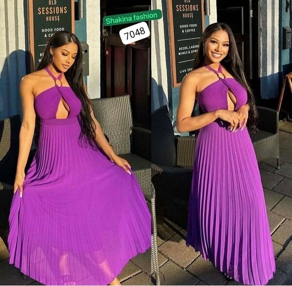 Robe longue plissée élégante