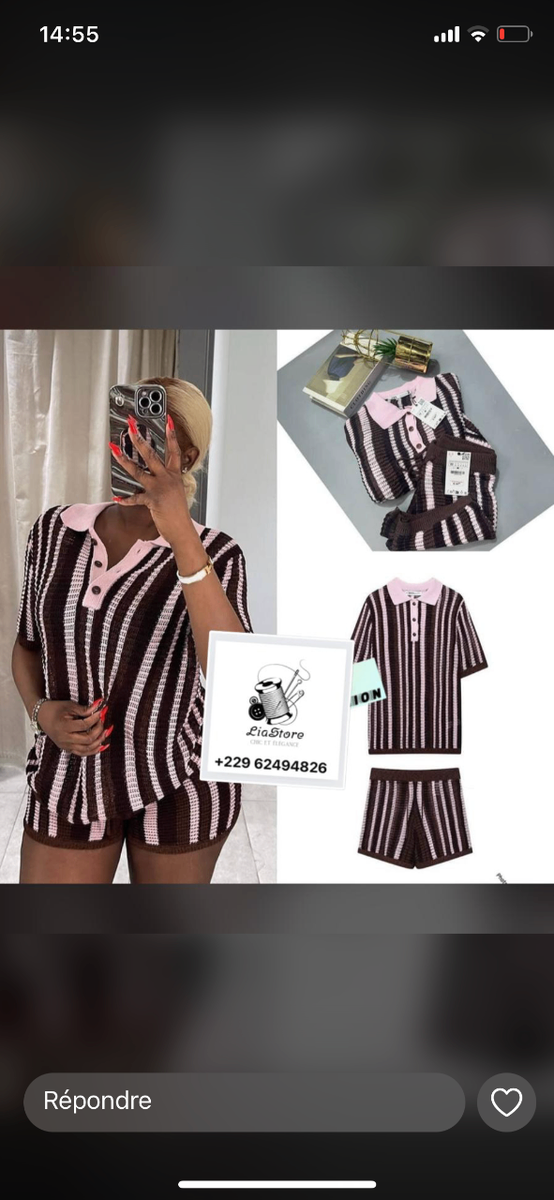 Ensemble rayé femme chic