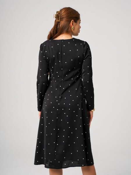 Платье миди в горошек