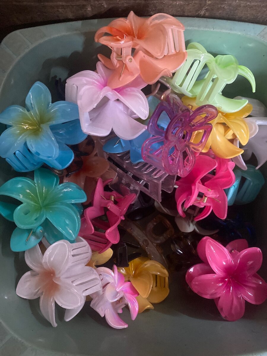 Pinces à cheveux fleurs multicolores