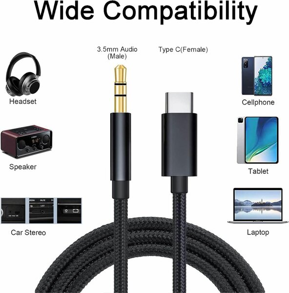 Câble Audio 3.5mm vers USB-C