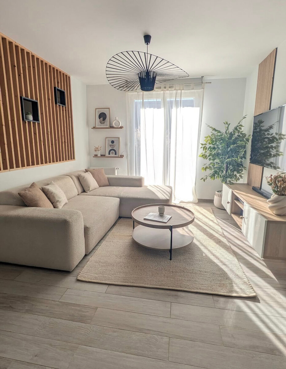 Canapé d'angle moderne beige