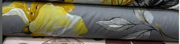 Рулон красивой узорчатой ткани Ранфорс