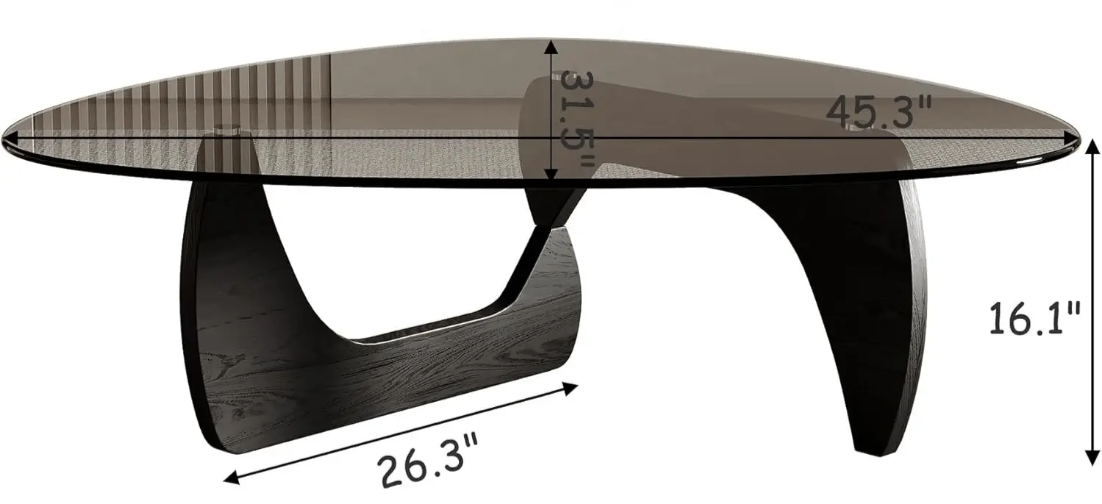 Table basse moderne en verre