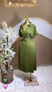 Robe chemise verte élégante