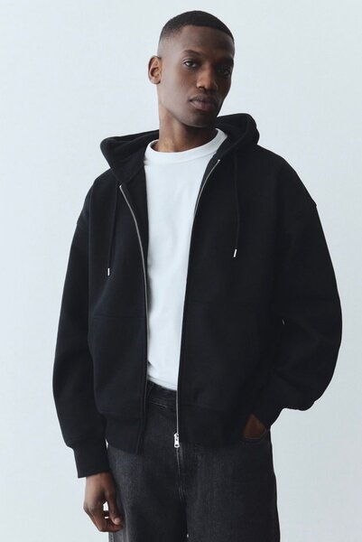 Veste à capuche noire homme