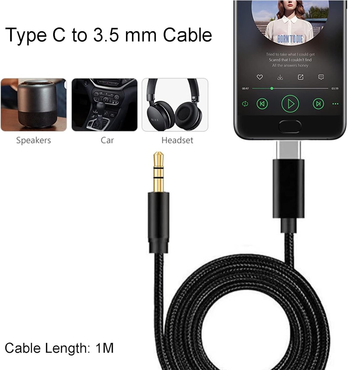 Câble USB-C vers Jack 3.5mm