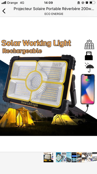 Lampe Solaire Portable Puissante