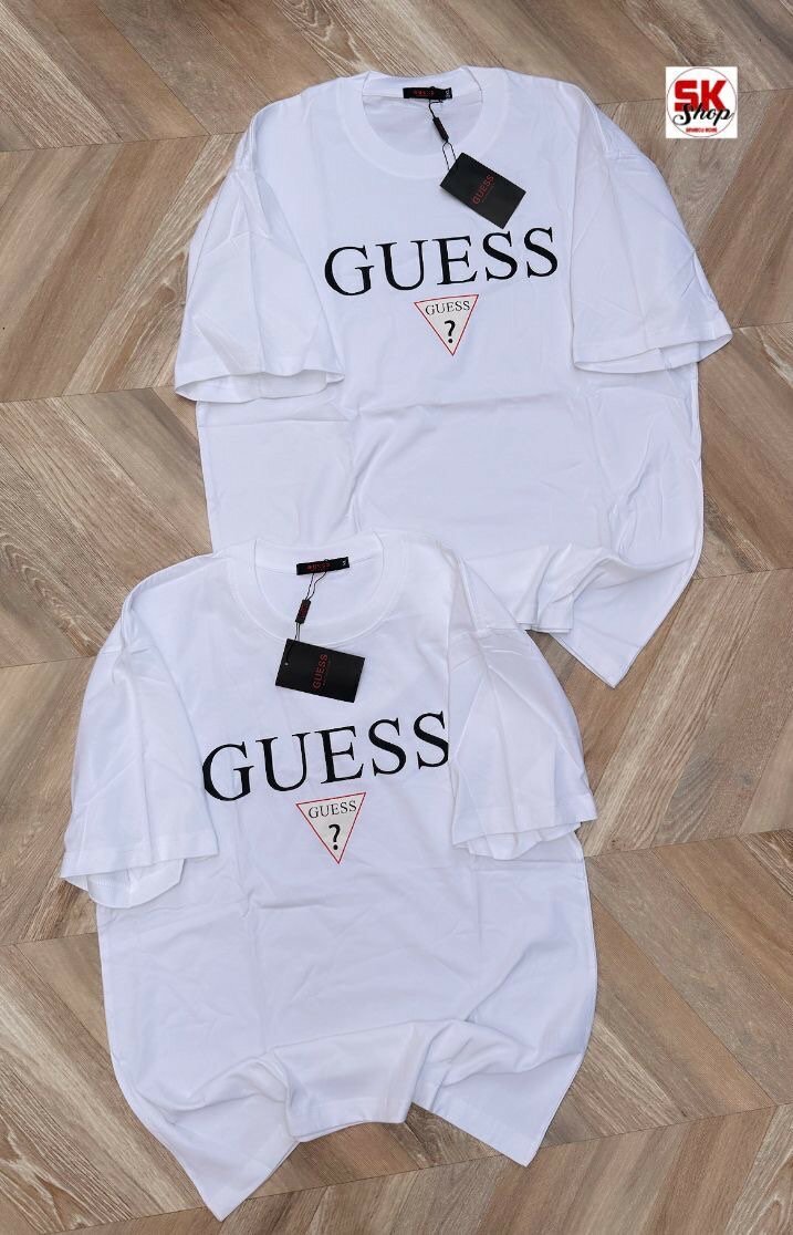 T-shirt GUESS Noir/Blanc Homme